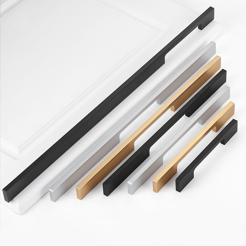 Drawer Pull Gold - Длинная ручка шкафа, черная, золотая, серебряная