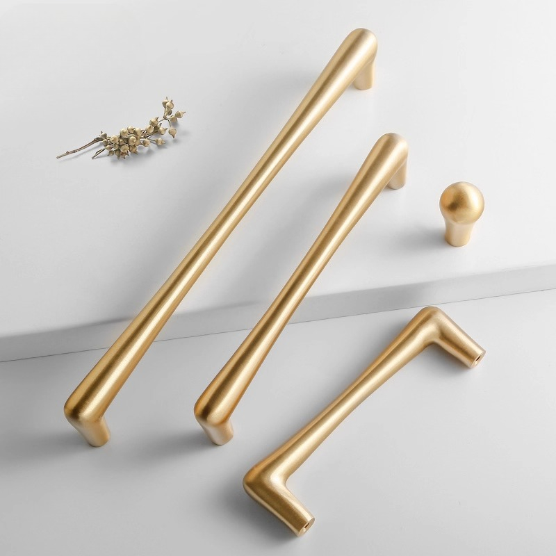 Furniture And Kitchen Hardware Fitting - Скандинавские латунные мебельные ручки, золотые ручки