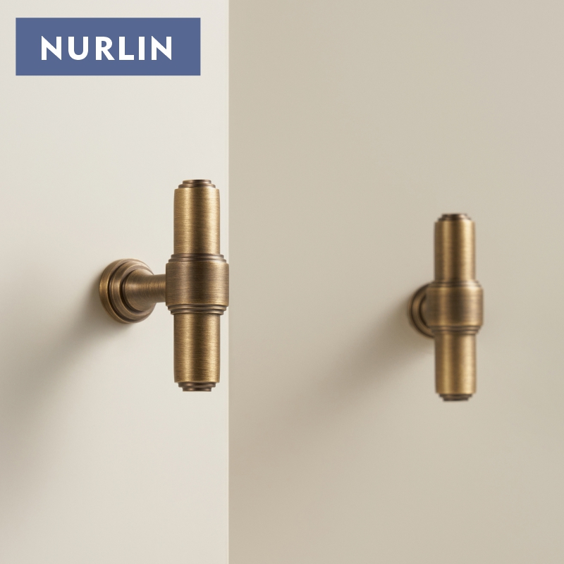 Furniture Hardware Design - Nurlin, твердая латунь, французский ретро, античная