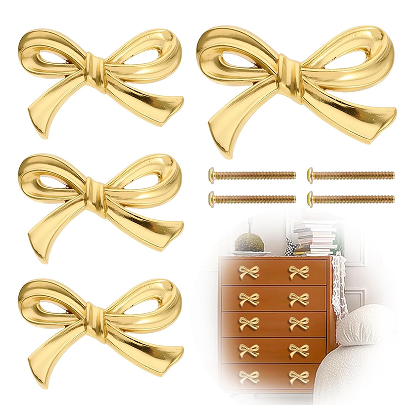 Drawer Pull Gold - 2/4/8 шт. Золотые ручки-бантики для ящиков,