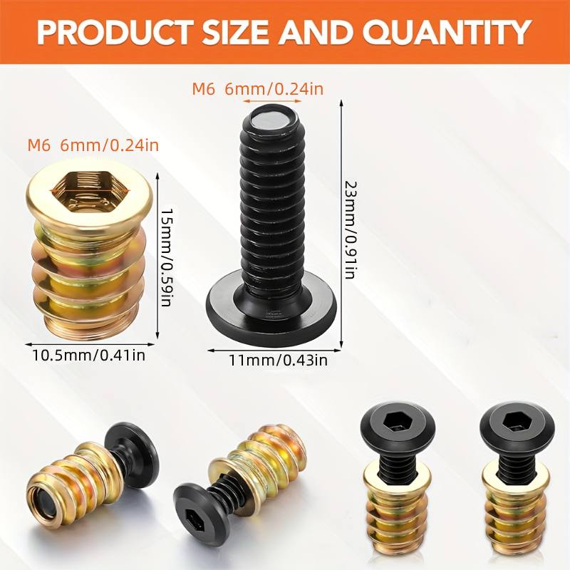 Набор из 10 резьбовых вставок- – обзор и цена Furniture Hardware Screws
